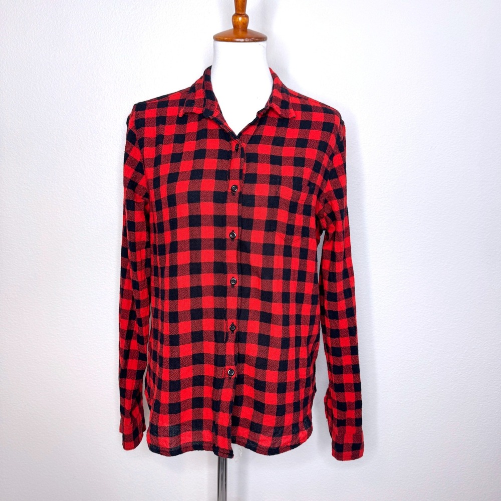 DENIM & SUPPLY Ralph Lauren RL Tomboy Button Up Shirt LG Red Black Plaid Western